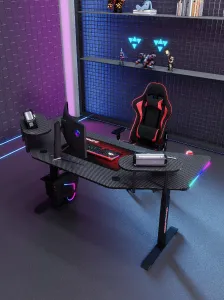 Ekspand Elektrický Herný stôl RGB  160x65 BR03 Čierny