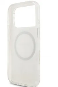 Guess Flowers Allover Strap Kryt s MagSafe pre iPhone 17 Pro,  Biely
