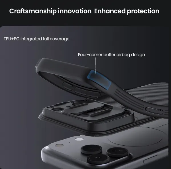 Nillkin CamShield PRO kryt pre Apple iPhone 17 Pro, Nillkin, Čierny