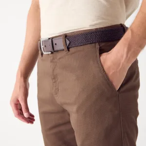 Chino nohavice z gabardénu so vzorovanou potlačou