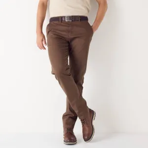 Chino nohavice z gabardénu so vzorovanou potlačou