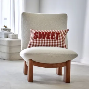 Kockovaný vankúšik s nášivkou SWEET