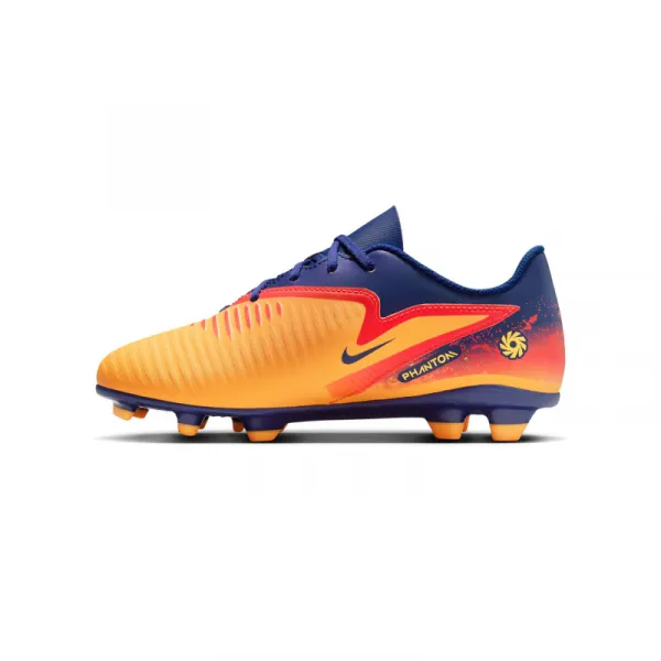 Chlapčenské futbalové kopačky outdoorové NIKE Phantom 6 Low Club Jr FG MG laser orange lemon venom blue void