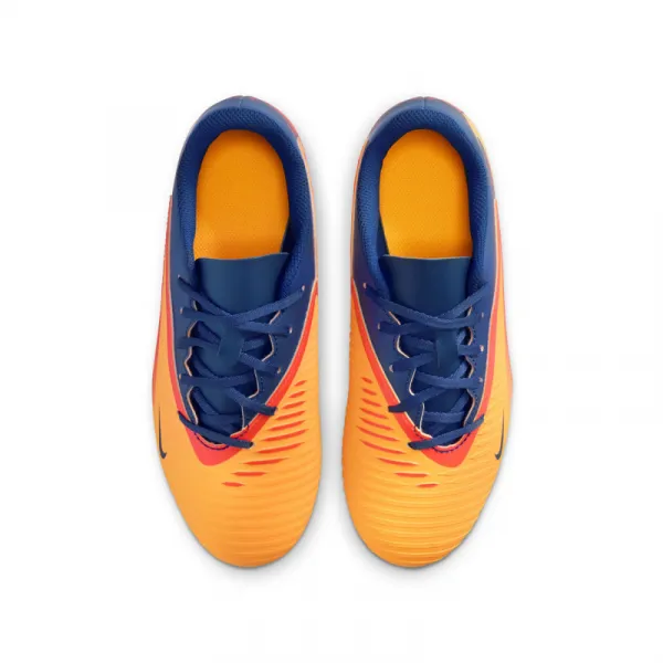 Chlapčenské futbalové kopačky outdoorové NIKE Phantom 6 Low Club Jr FG MG laser orange lemon venom blue void