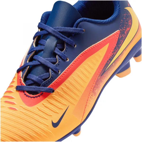 Chlapčenské futbalové kopačky outdoorové NIKE Phantom 6 Low Club Jr FG MG laser orange lemon venom blue void