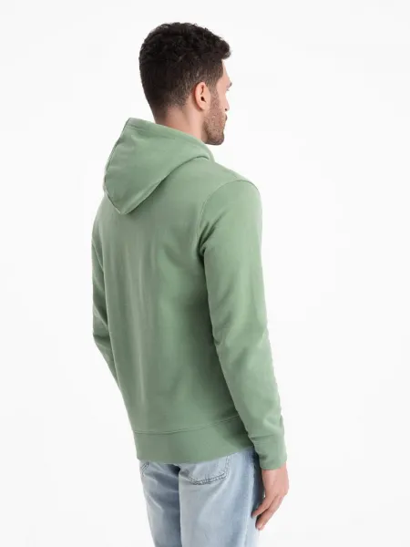 Pánska mikina s kapucňou na zips- zelená