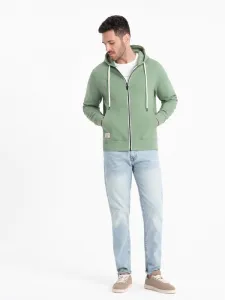 Pánska mikina s kapucňou na zips- zelená