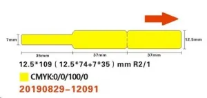 Niimbot A2K18638301, 12,5x109mm, 60ks, žlté samolepiace štítky na káble