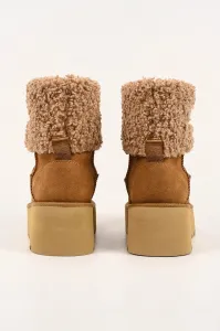 Snehule Karl Lagerfeld Skylar Signia Kollar Mid Boot Toffee Suede