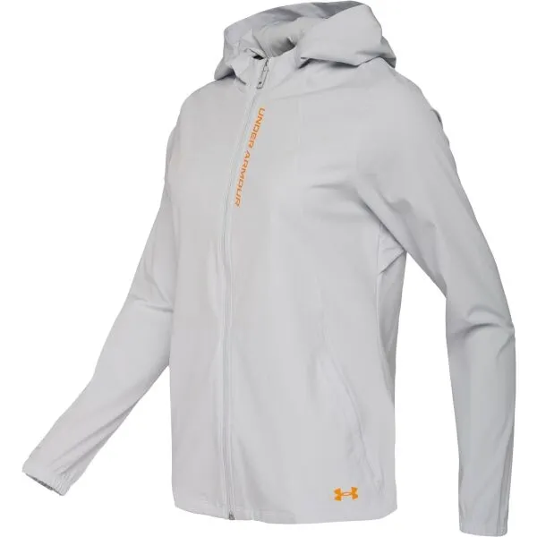 Under Armour OUTRUN THE STORM Dámska bežecká bunda, sivá, veľkosť M