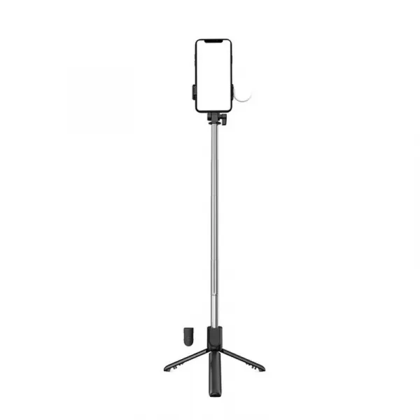 MG Telescopic Bluetooth selfie tyč s LED svetlom 1m, čierna