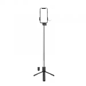 MG Telescopic Bluetooth selfie tyč s LED svetlom 1m, čierna