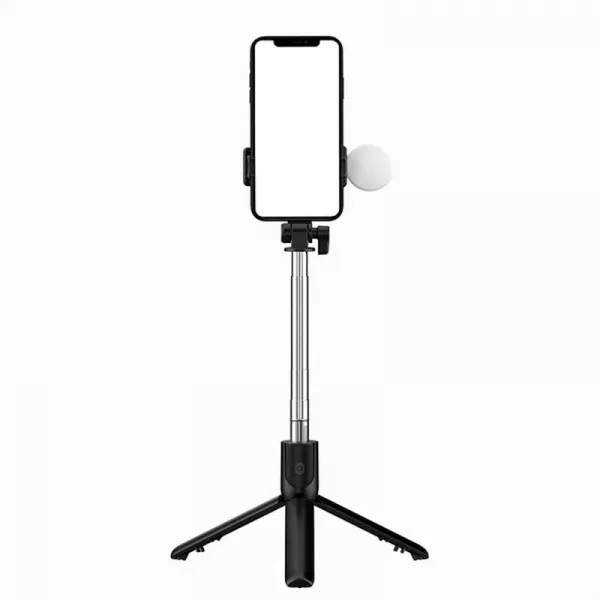 MG Telescopic Bluetooth selfie tyč s LED svetlom 1m, čierna