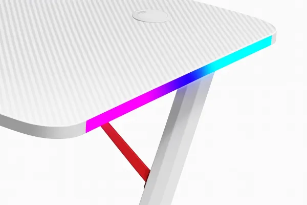 JAKS Herný stôl s RGB osvetlením biely 140 cm BG01