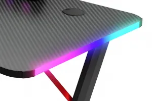 JAKS Herný stôl s RGB osvetlením červený 140 cm BG01