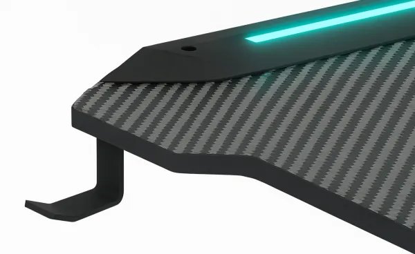 JAKS Herný stôl s RGB osvetlením čierny 140 cm BG03