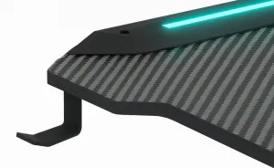 JAKS Herný stôl s RGB osvetlením čierny 140 cm BG03