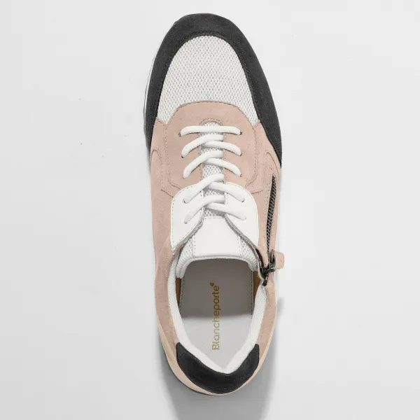 Kožené running sneakers na klinovej podrážke