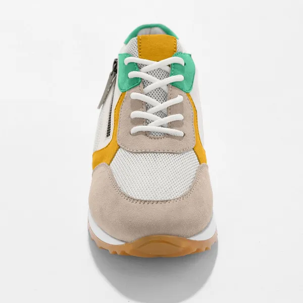 Kožené running sneakers na klinovej podrážke
