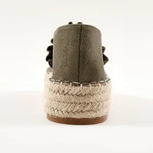 Espadrilky s volánikmi, vzhľad semišu