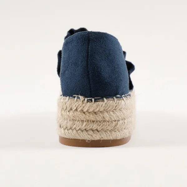 Espadrilky s volánikmi, vzhľad semišu