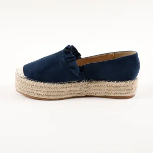 Espadrilky s volánikmi, vzhľad semišu