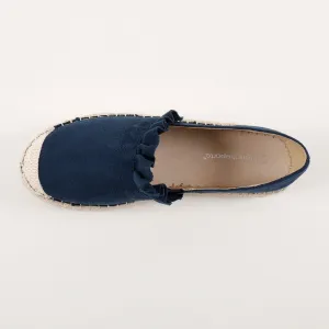 Espadrilky s volánikmi, vzhľad semišu