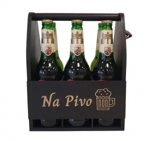 Drevený stojan na pivo s otváračom 23,5 × 30 × 15,5 cm