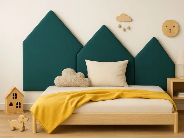 Čalúnený panel na stenu HORY - ľavá strana VELVET Zvoľte farbu: Žltá, Zvoľte rozmer: 90x140 cm, Uchytenie na stenu: So samolepiacim suchým zipsom