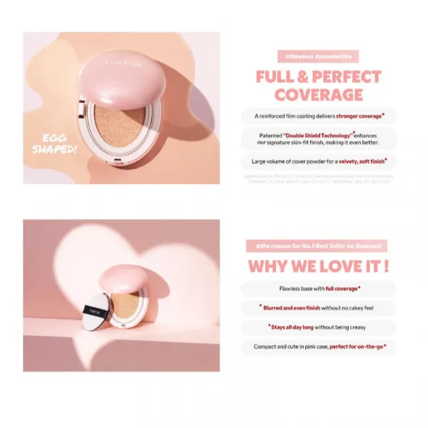 TIRTIR Mask Fit All Cover Cushion Mini matujúci make-up v hubke odtieň 33C Hazel 4.5 g