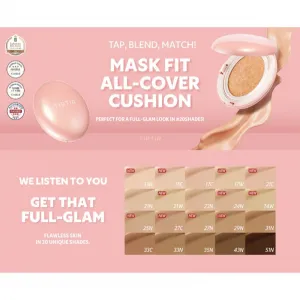 TIRTIR Mask Fit All Cover Cushion Mini matujúci make-up v hubke odtieň 33C Hazel 4.5 g