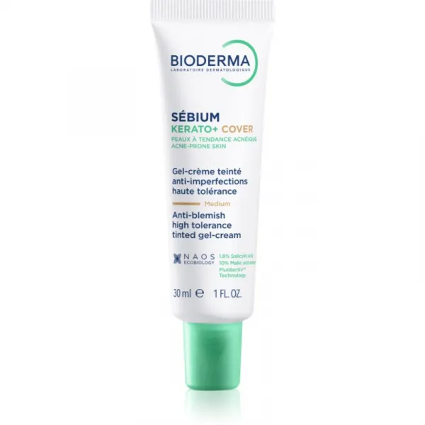 BIODERMA Sébium kerato+ cover gél krém tónovaný medium 30 ml