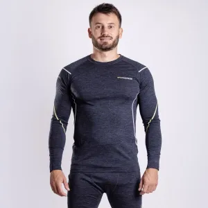 PROGRESS MERINO LS Pánske funkčné Merino tričko, čierna, veľkosť