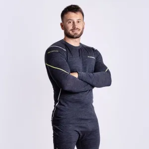 PROGRESS MERINO LS Pánske funkčné Merino tričko, čierna, veľkosť