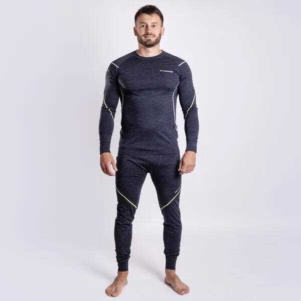 PROGRESS MERINO LT Pánske funkčné Merino spodky, čierna, veľkosť