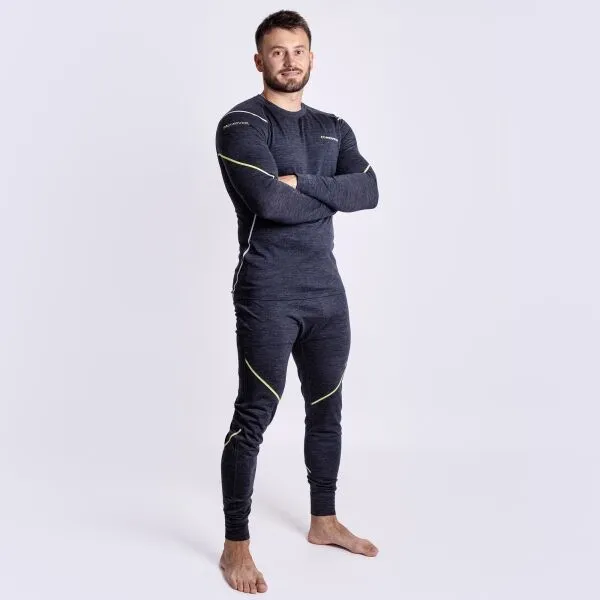 PROGRESS MERINO LT Pánske funkčné Merino spodky, čierna, veľkosť