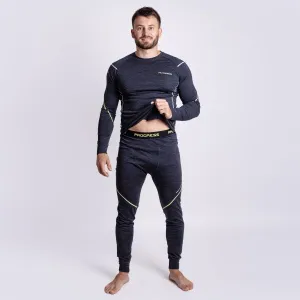 PROGRESS MERINO LT Pánske funkčné Merino spodky, čierna, veľkosť