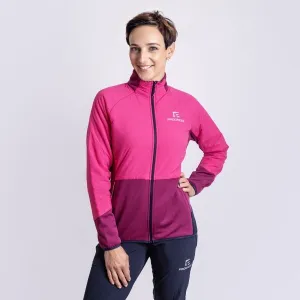 PROGRESS ERIKA HYBRID MIDLAYER Dámska hybridná mikina s merinom, ružová, veľkosť