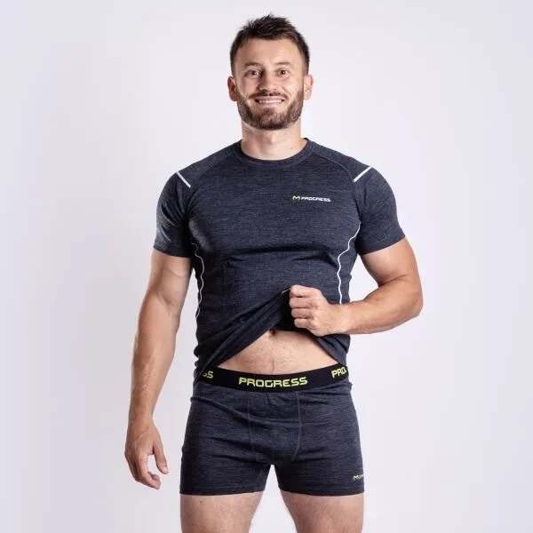 PROGRESS MERINO BOXER Pánske Merino boxerky, čierna, veľkosť
