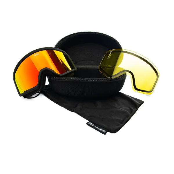 HORSEFEATHERS Okuliare na snowboard Huck - black/mirror red