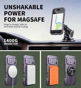 Dexnor MagSafe Kickstand Camprotector obal iPhone 17 Pro, fialový
