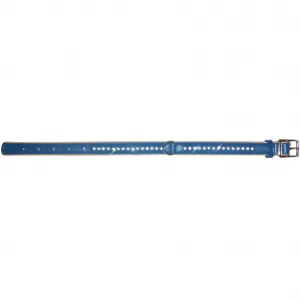 Obojok s prémiovými kryštálmi modrý, Obvod krku: 30-39 cm, šírka: 20 mm