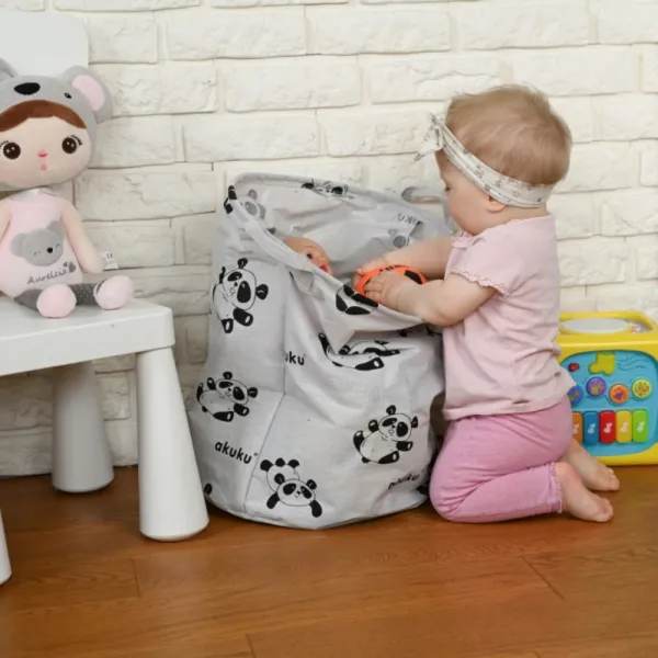 Akuku skladací kôš na hračky Panda