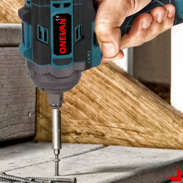 ONEVAN 16,8V 1/2" 500N·m Bezuhlíkový akumulátorový rázový uťahovák s 2 batériami a nabíjačkou. 5 rázových síl.Vhodný pre montážnikov