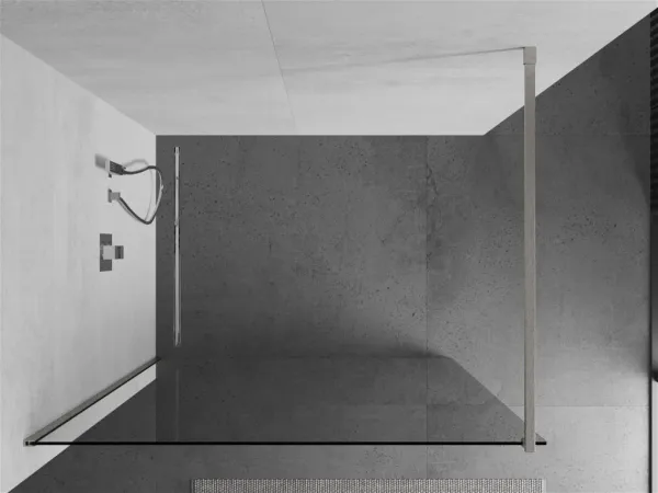 MEXEN/S - Kioto Sprchová zástena WALK-IN 85 x 200, transparent 8 mm, nikel kefovaná 800-085-101-97-00