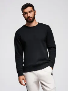 Ombre BASIC men's sweatshirt with round neckline - black