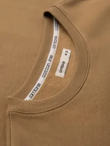 Ombre Men's BASIC sweatshirt with round neckline - brown