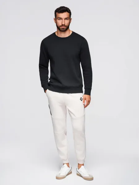 Ombre BASIC men's sweatshirt with round neckline - black