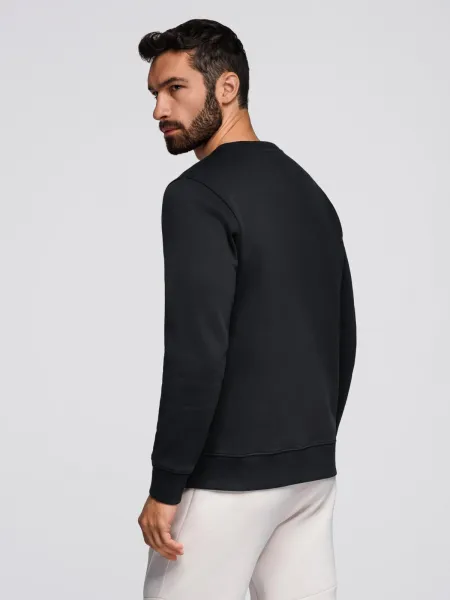 Ombre BASIC men's sweatshirt with round neckline - black
