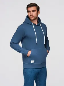 Ombre Men's kangaroo sweatshirt with hood - navy blue